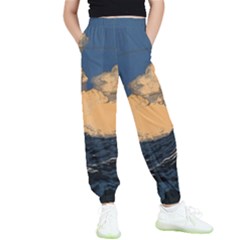 Waves Aesthetic Ocean Retro Sea Vintage Kids  Elastic Waist Pants by Salman4z