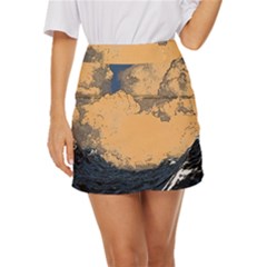 Waves Aesthetic Ocean Retro Sea Vintage Mini Front Wrap Skirt by Salman4z