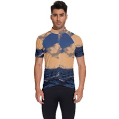 Waves Aesthetic Ocean Retro Sea Vintage Men s Short Sleeve Cycling Jersey by Salman4z