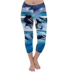 Orca Wave Water Underwater Capri Winter Leggings  by Salman4z