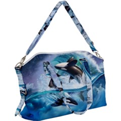 Orca Wave Water Underwater Canvas Crossbody Bag by Salman4z