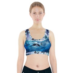 Orca Wave Water Underwater Sports Bra With Pocket by Salman4z