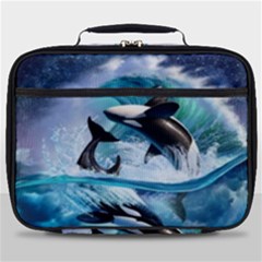 Orca Wave Water Underwater Full Print Lunch Bag by Salman4z