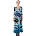 Orca Wave Water Underwater Button Up Boho Maxi Dress View1