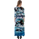 Orca Wave Water Underwater Button Up Boho Maxi Dress View2