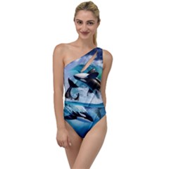 Orca Wave Water Underwater To One Side Swimsuit by Salman4z