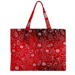 Christmas Pattern Red Zipper Mini Tote Bag by Salman4z