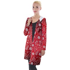 Christmas Pattern Red Hooded Pocket Cardigan