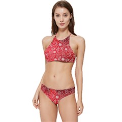 Christmas Pattern Red Banded Triangle Bikini Set by Salman4z