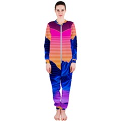 Sun Ultra Artistic 3d Illustration Sunset Onepiece Jumpsuit (ladies) by Salman4z