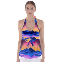 Sun Ultra Artistic 3d Illustration Sunset Babydoll Tankini Top by Salman4z