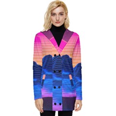 Sun Ultra Artistic 3d Illustration Sunset Button Up Hooded Coat  by Salman4z