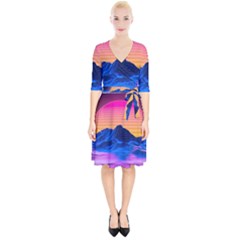 Sun Ultra Artistic 3d Illustration Sunset Wrap Up Cocktail Dress by Salman4z