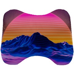 Sun Ultra Artistic 3d Illustration Sunset Head Support Cushion by Salman4z