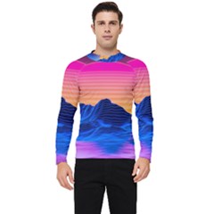 Sun Ultra Artistic 3d Illustration Sunset Men s Long Sleeve Rash Guard by Salman4z