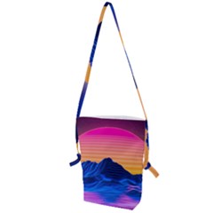 Sun Ultra Artistic 3d Illustration Sunset Folding Shoulder Bag