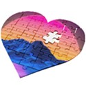 Sun Ultra Artistic 3d Illustration Sunset Wooden Puzzle Heart View2