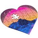 Sun Ultra Artistic 3d Illustration Sunset Wooden Puzzle Heart View3