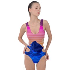 Sun Ultra Artistic 3d Illustration Sunset Side Cut Out Swimsuit by Salman4z