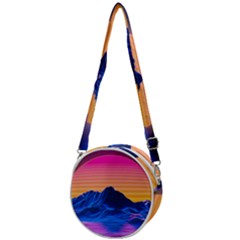 Sun Ultra Artistic 3d Illustration Sunset Crossbody Circle Bag by Salman4z