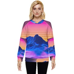 Sun Ultra Artistic 3d Illustration Sunset Hidden Pocket Sweatshirt by Salman4z