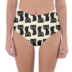 Black Cats And Dots Koteto Cat Pattern Kitty Reversible High-waist Bikini Bottoms by Salman4z