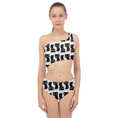 Black Cats And Dots Koteto Cat Pattern Kitty Spliced Up Two Piece Swimsuit by Salman4z