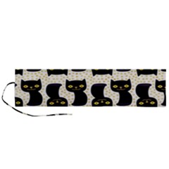 Black Cats And Dots Koteto Cat Pattern Kitty Roll Up Canvas Pencil Holder (l) by Salman4z