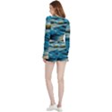 Waves Abstract Velvet Wrap Crop Top and Shorts Set View2