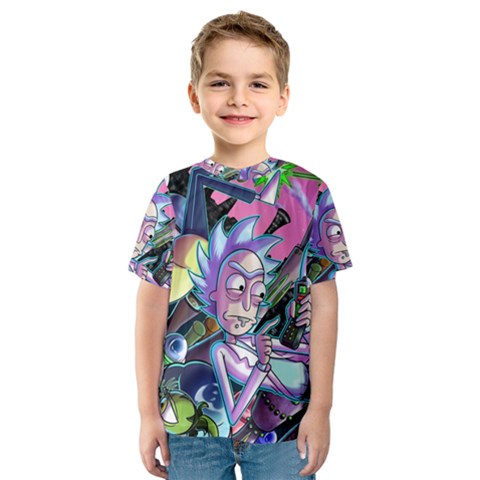 Rick And Morty Time Travel Ultra Kids  Sport Mesh Tee by Salman4z