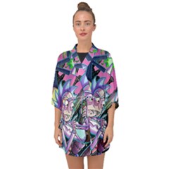 Rick And Morty Time Travel Ultra Half Sleeve Chiffon Kimono by Salman4z