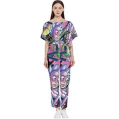 Rick And Morty Time Travel Ultra Batwing Lightweight Chiffon Jumpsuit by Salman4z