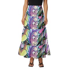 Rick And Morty Time Travel Ultra Tiered Ruffle Maxi Skirt by Salman4z