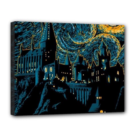 Hogwarts Castle Van Gogh Canvas 14  X 11  (stretched) by Salman4z