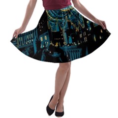 Hogwarts Castle Van Gogh A-line Skater Skirt by Salman4z