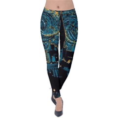 Hogwarts Castle Van Gogh Velvet Leggings by Salman4z