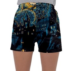 Hogwarts Castle Van Gogh Sleepwear Shorts by Salman4z