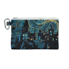 Hogwarts Castle Van Gogh Canvas Cosmetic Bag (medium) by Salman4z