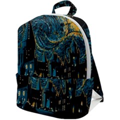 Hogwarts Castle Van Gogh Zip Up Backpack by Salman4z