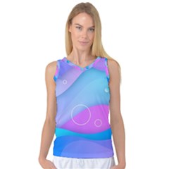 Colorful Blue Purple Wave Women s Basketball Tank Top by Salman4z