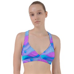 Colorful Blue Purple Wave Sweetheart Sports Bra by Salman4z