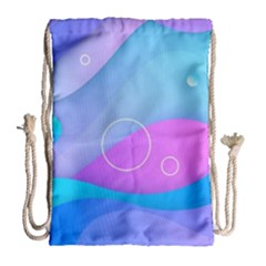 Colorful Blue Purple Wave Drawstring Bag (large) by Salman4z