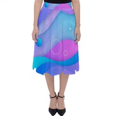 Colorful Blue Purple Wave Classic Midi Skirt by Salman4z