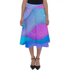 Colorful Blue Purple Wave Perfect Length Midi Skirt by Salman4z