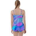 Colorful Blue Purple Wave Babydoll Tankini Set View2