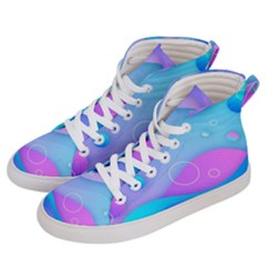 Colorful Blue Purple Wave Women s Hi-top Skate Sneakers by Salman4z