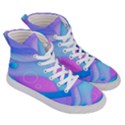 Colorful Blue Purple Wave Women s Hi-Top Skate Sneakers View3