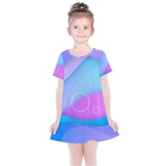 Colorful Blue Purple Wave Kids  Simple Cotton Dress by Salman4z