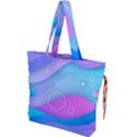 Colorful Blue Purple Wave Drawstring Tote Bag View1