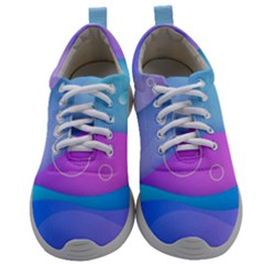 Colorful Blue Purple Wave Mens Athletic Shoes by Salman4z